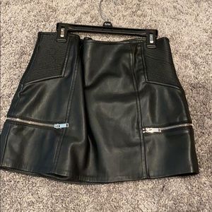 Black feux leather skirt